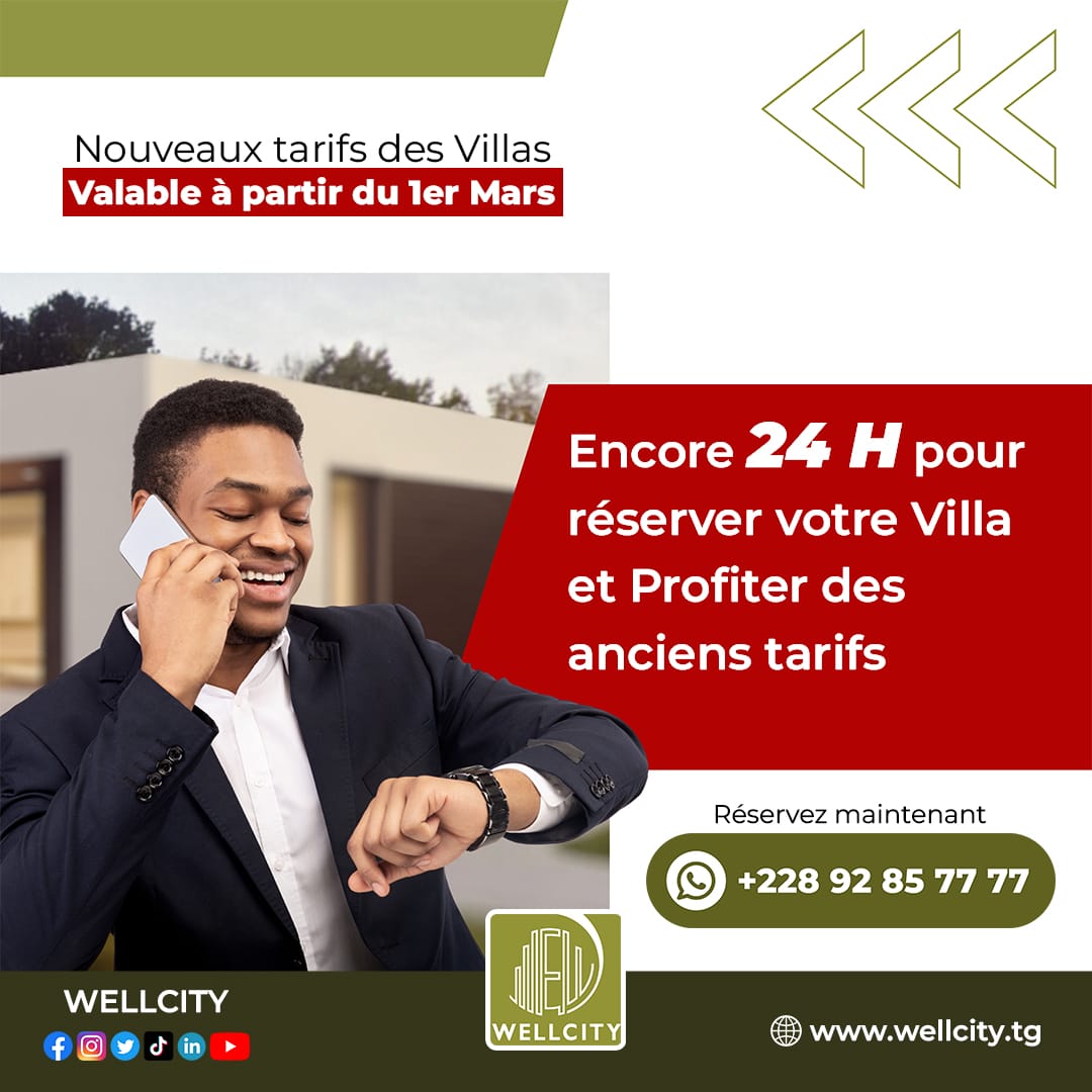 Nouveaux tarifs des villas
